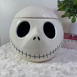 Disney Nightmare Before Christmas Jack Skellington Ceramic Cookie Candy Jar